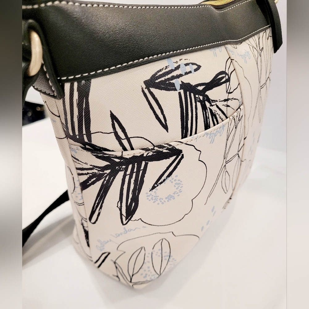 Radley London Black and Cream Floral Shoulder Bag - Picture 8 of 9